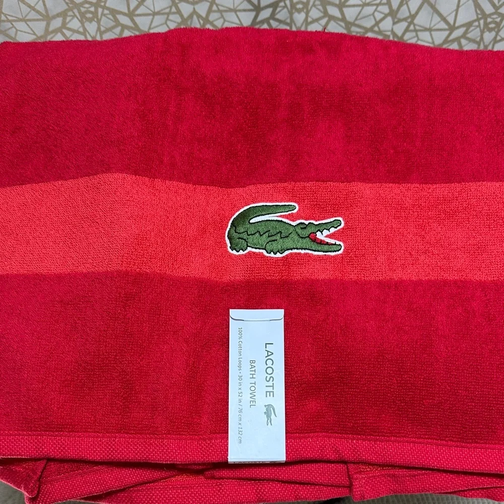 Lacoste Red Bath Towel